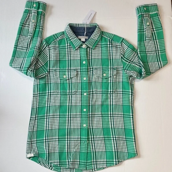 Outerknown Green Checkered Casual Shirt - Picture 2 of 9